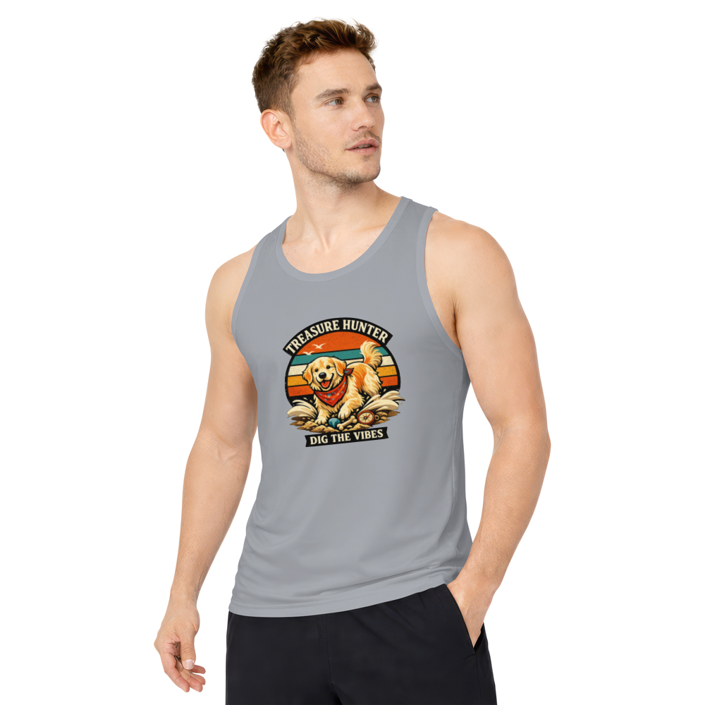 Golden Retriever Retro Sunset Tanktop Vintage Vector Illustration Stylish Gifts for Men Women Boy Kids Tanktop