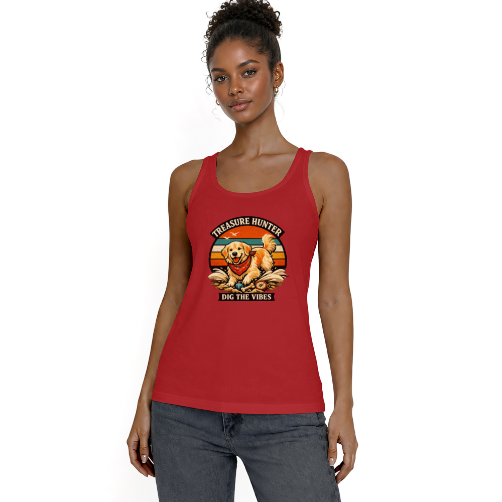 Golden Retriever Retro Sunset Tanktop Vintage Vector Illustration Stylish Gifts for Men Women Boy Kids Tanktop