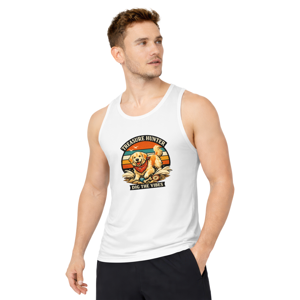 Golden Retriever Retro Sunset Tanktop Vintage Vector Illustration Stylish Gifts for Men Women Boy Kids Tanktop
