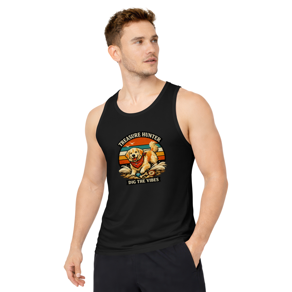 Golden Retriever Retro Sunset Tanktop Vintage Vector Illustration Stylish Gifts for Men Women Boy Kids Tanktop