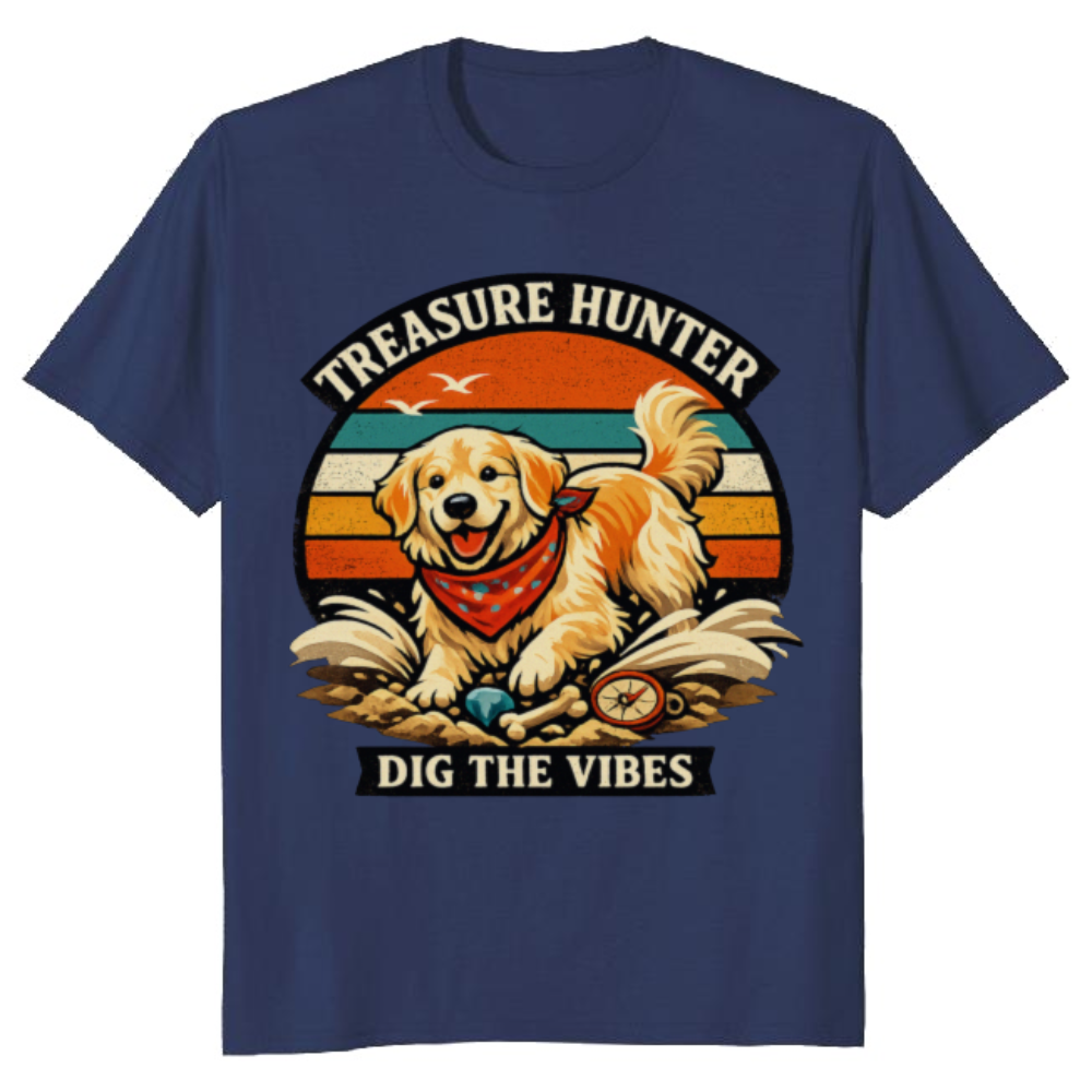Retro Golden Retriever Treasure For Dog Lovers Vintage Gifts for Men Women Boy Kids T-Shirt