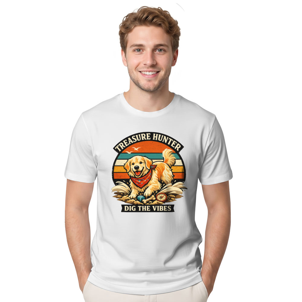 Retro Golden Retriever Treasure For Dog Lovers Vintage Gifts for Men Women Boy Kids T-Shirt