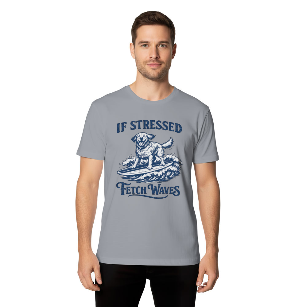 Vintage Surfing Golden Retriever T-Shirt Coastal Canine Tee Playful Gifts for Men Women Boy Kids T-Shirt