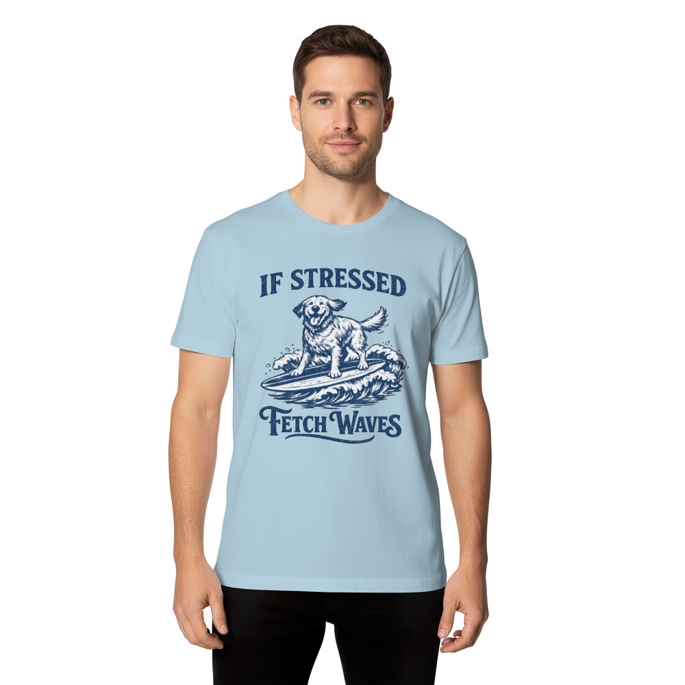 Vintage Surfing Golden Retriever T-Shirt Coastal Canine Tee Playful Gifts for Men Women Boy Kids T-Shirt