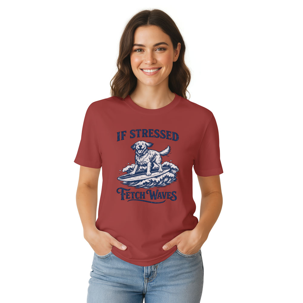 Vintage Surfing Golden Retriever T-Shirt Coastal Canine Tee Playful Gifts for Men Women Boy Kids T-Shirt
