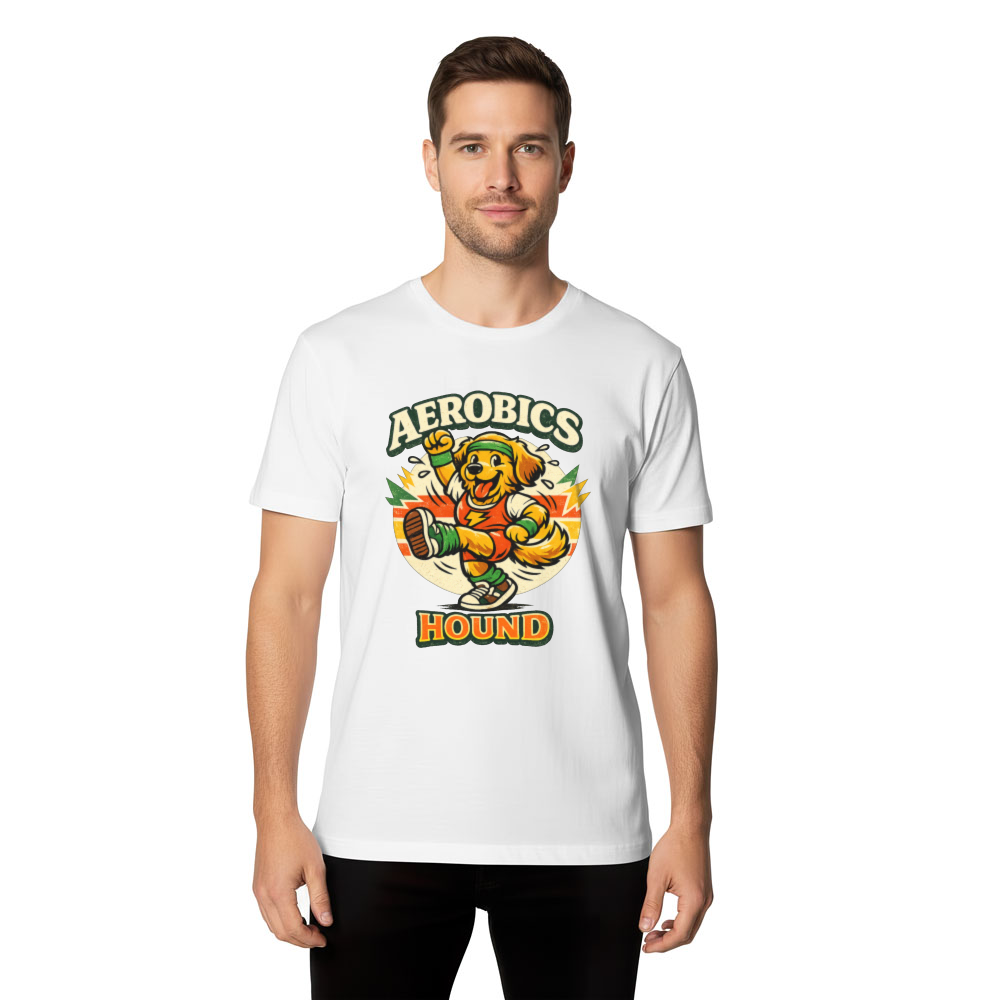 Retro Aerobics Golden Retriever T-Shirt Vintage Mascot Playful Gifts for Men Women Boy Kids T-Shirt