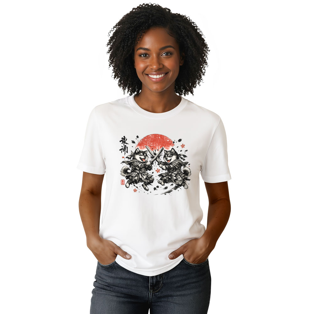 Shiba Samurai T-Shirt For Dog Lovers And Japanese Culture Fans Artful Gifts For Men Women Boy Kids T-Shirt