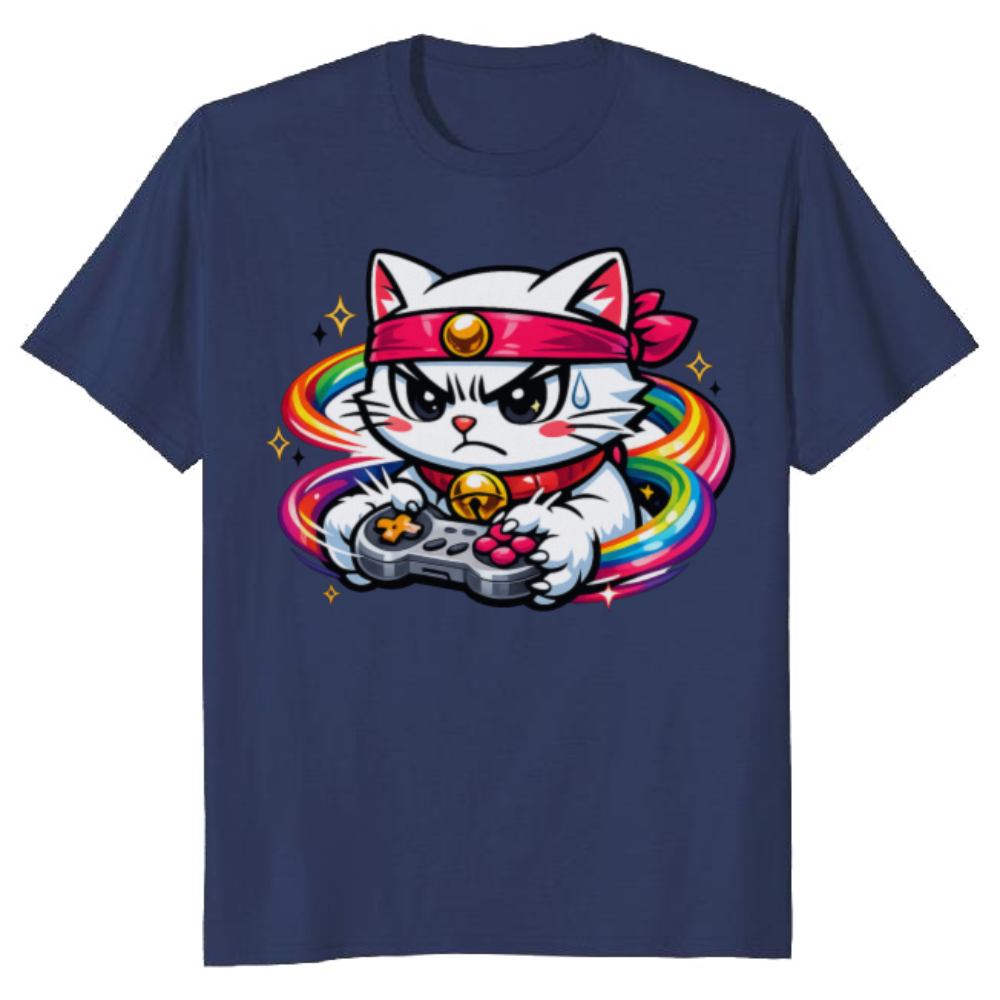 Retro Neko Arcade Master Gamer Tee Fierce Gifts for Men Women Boy Kids T Shirt