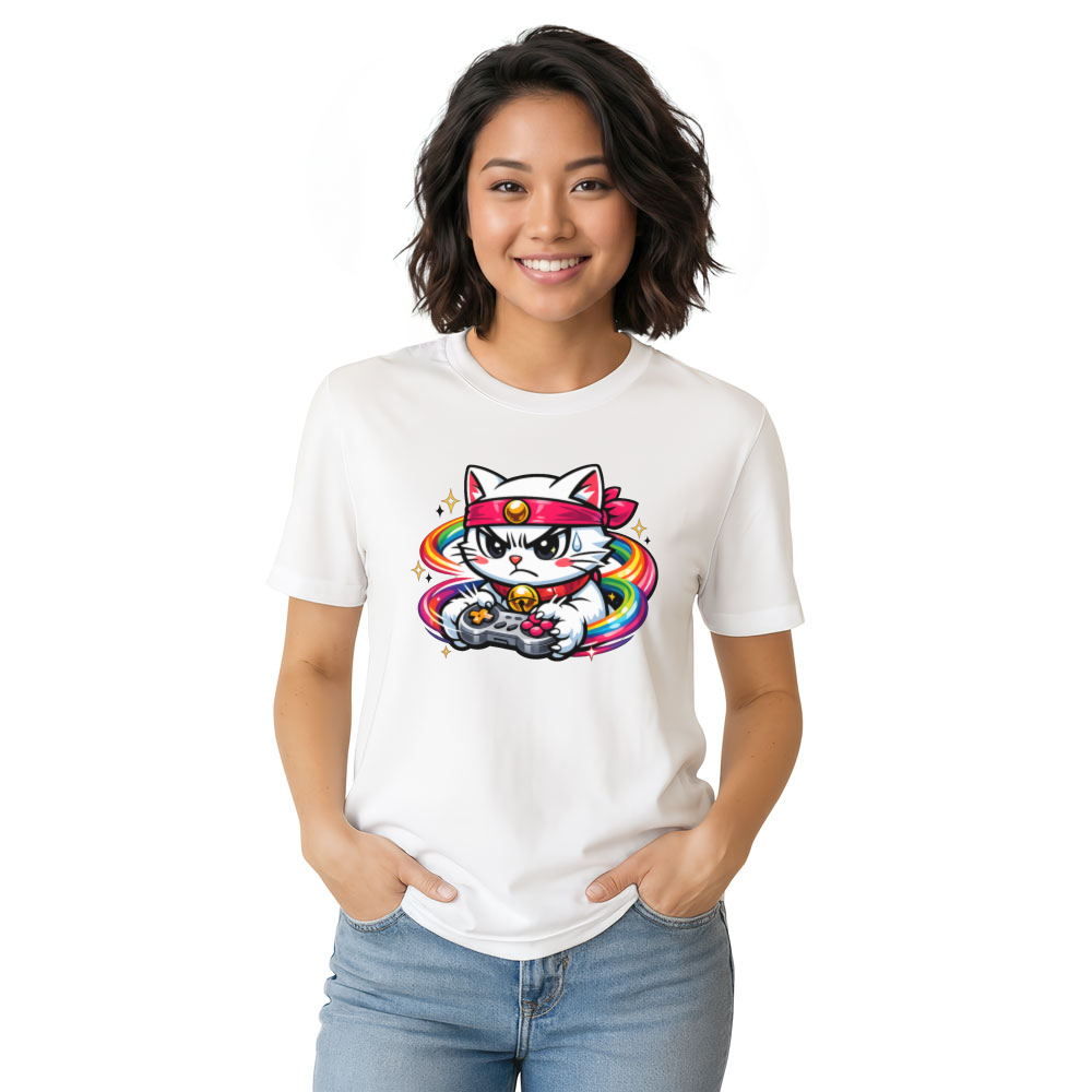 Retro Neko Arcade Master Gamer Tee Fierce Gifts for Men Women Boy Kids T Shirt