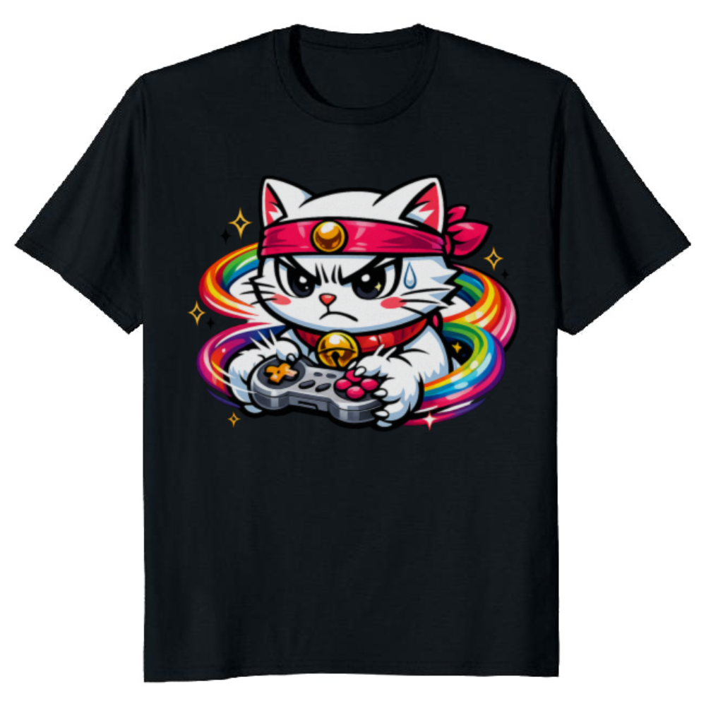 Retro Neko Arcade Master Gamer Tee Fierce Gifts for Men Women Boy Kids T Shirt