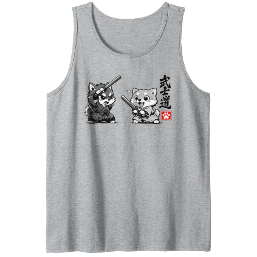 Chibi Shiba Samurai Tanktop Playful Gifts for Men Women Boy Kids Tanktop - Unisex