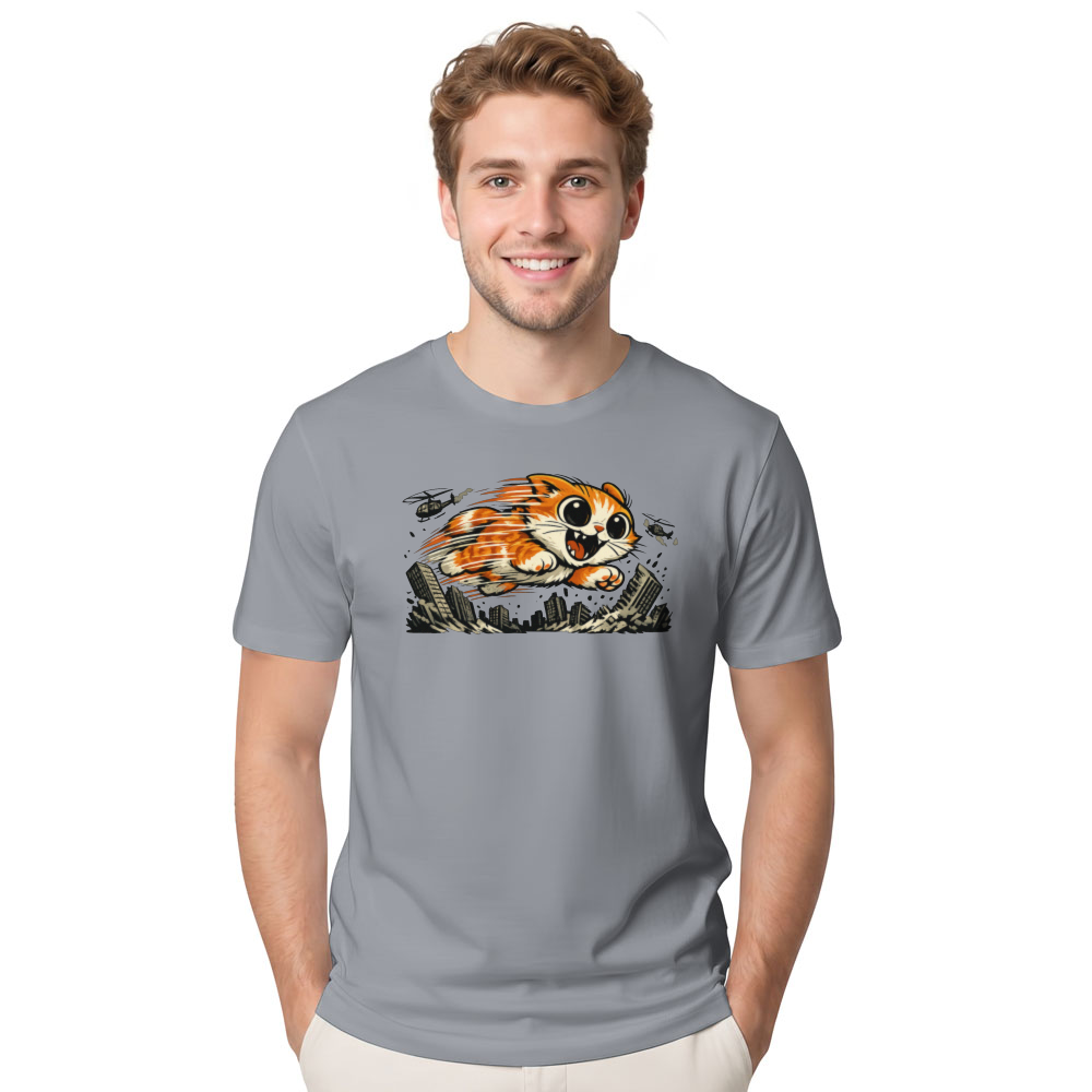 Nekozilla Cartoon Cat Vintage Kaiju Poster Funny Gifts for Men Women Boy Kids T-Shirt