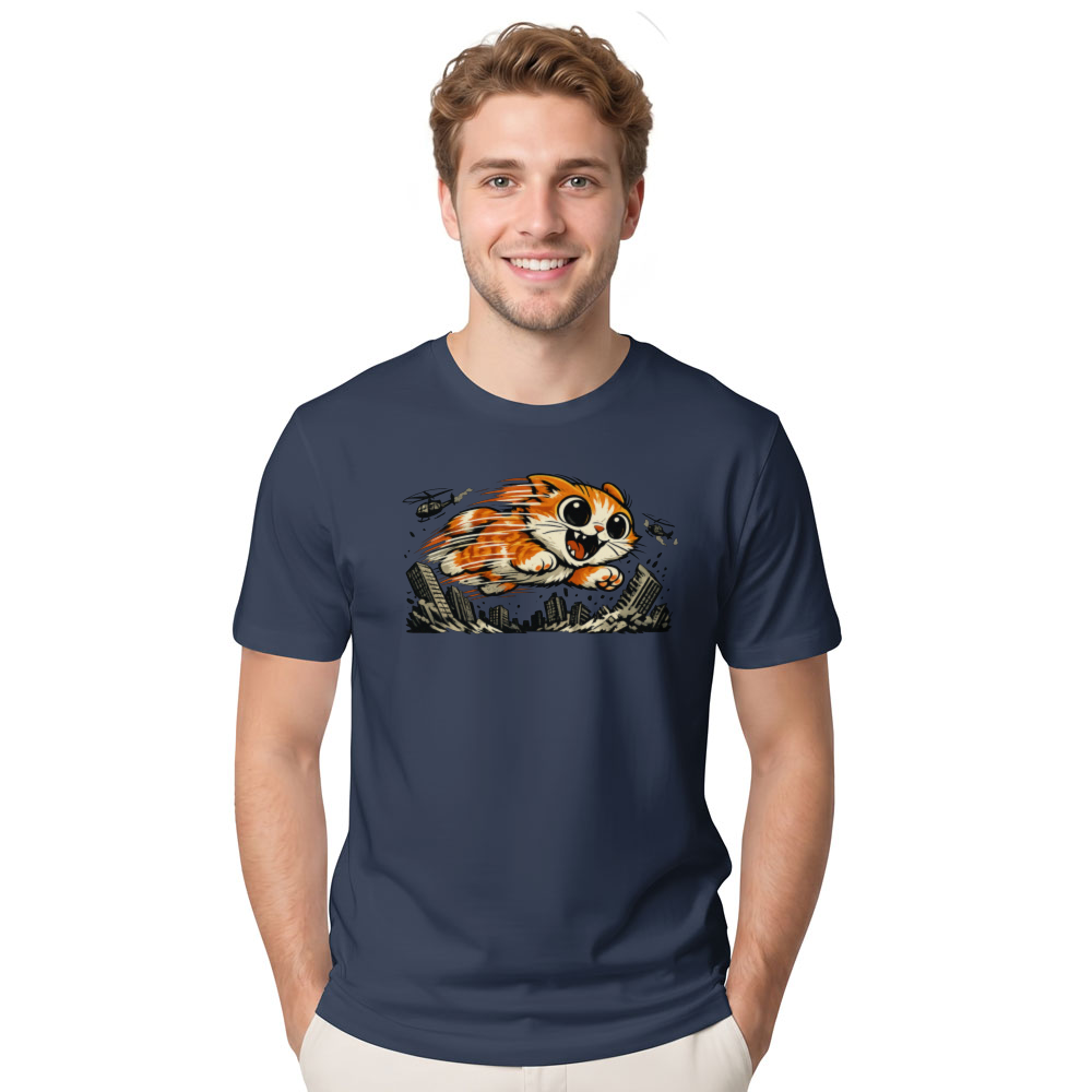 Nekozilla Cartoon Cat Vintage Kaiju Poster Funny Gifts for Men Women Boy Kids T-Shirt
