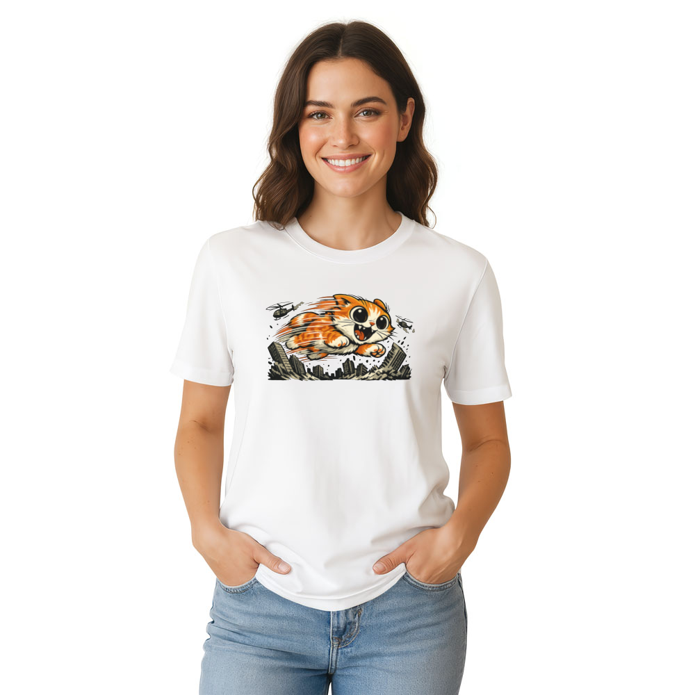 Nekozilla Cartoon Cat Vintage Kaiju Poster Funny Gifts for Men Women Boy Kids T-Shirt
