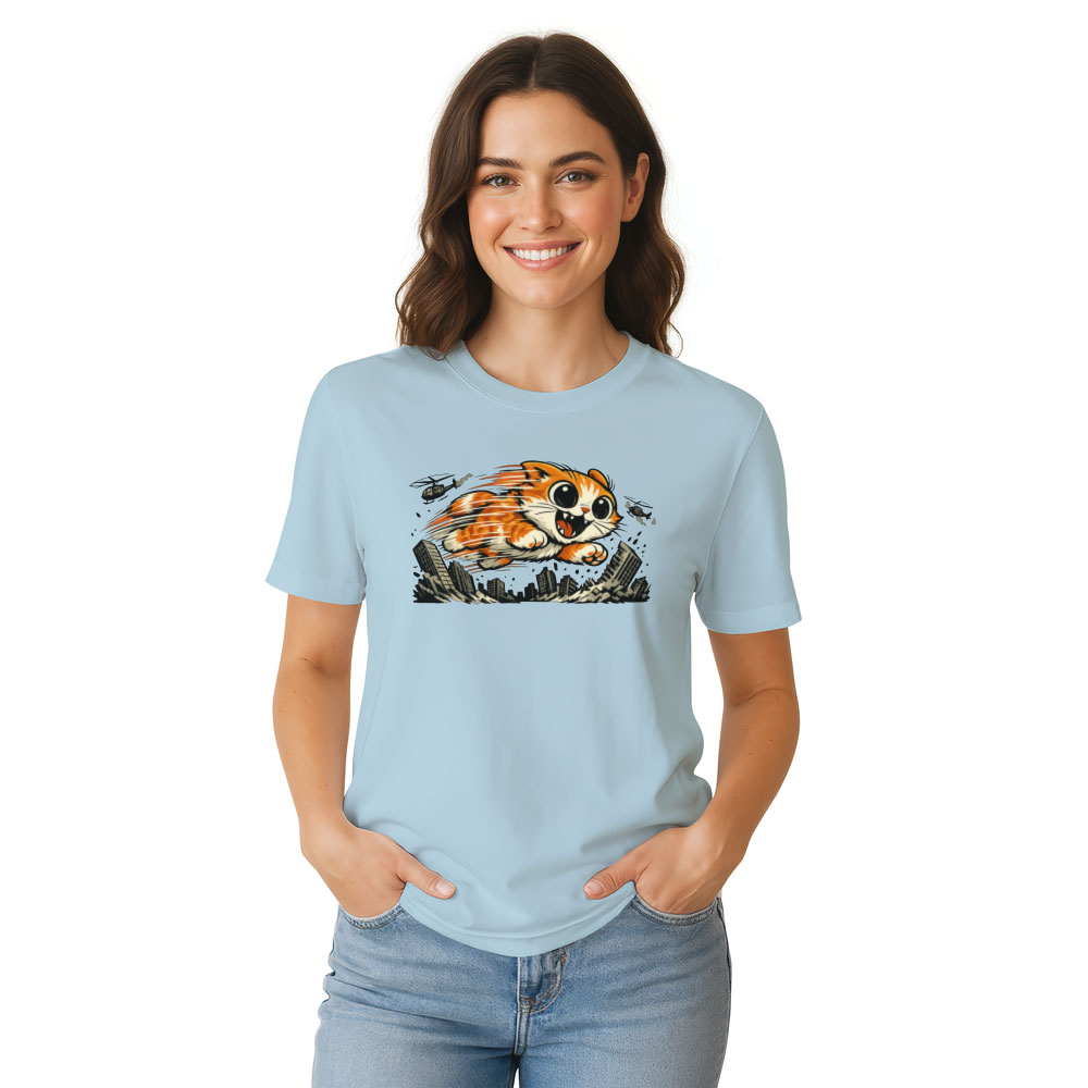 Nekozilla Cartoon Cat Vintage Kaiju Poster Funny Gifts for Men Women Boy Kids T-Shirt