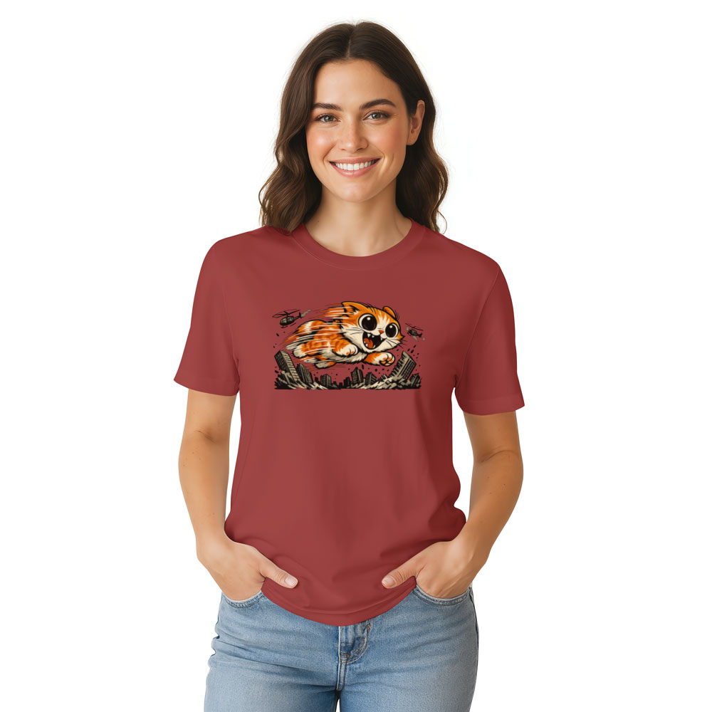 Nekozilla Cartoon Cat Vintage Kaiju Poster Funny Gifts for Men Women Boy Kids T-Shirt