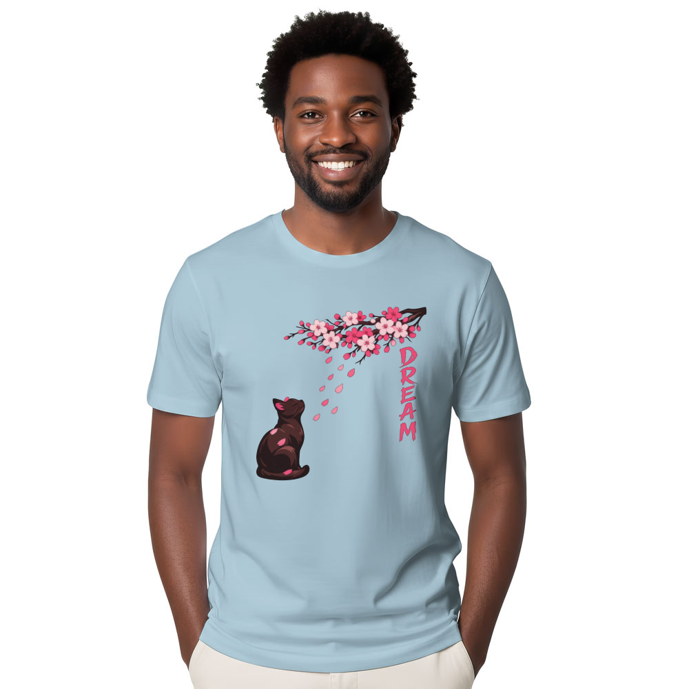Sakura Dreams Cat Tee Calm Gifts for Men Women Boy Kids T-Shirt