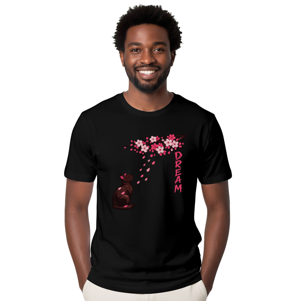 Sakura Dreams Cat Tee Calm Gifts for Men Women Boy Kids T-Shirt
