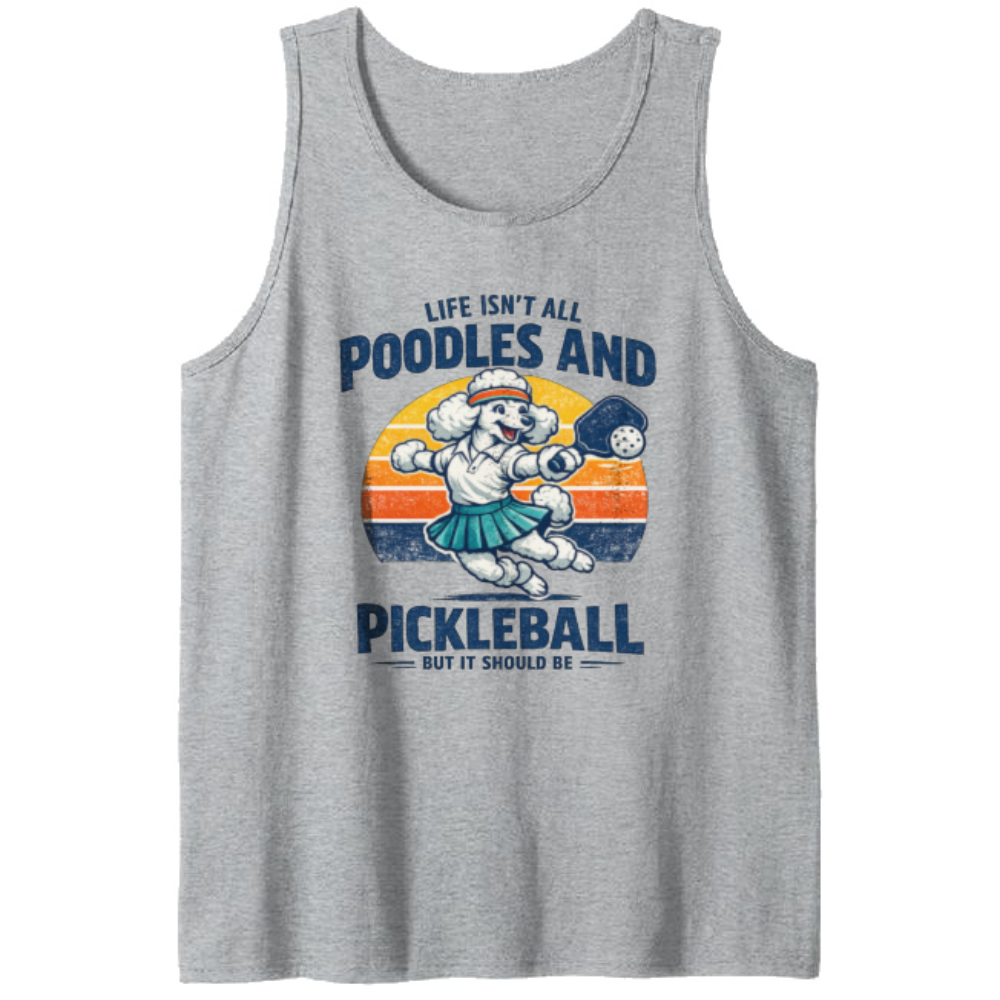 Vintage Poodle Pickleball Tanktop Teamwork Retro Graphic Playful Gifts for Men Women Boy Kids Tanktop - Unisex