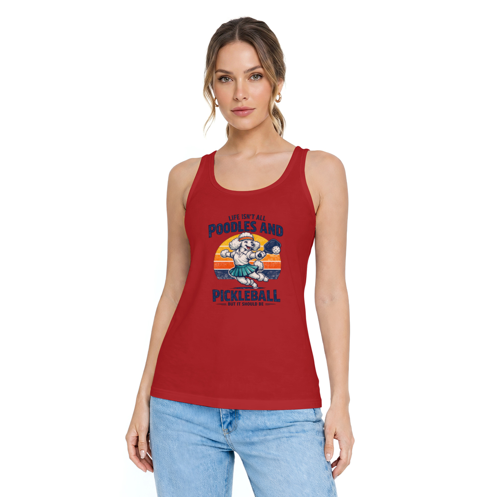 Vintage Poodle Pickleball Tanktop Teamwork Retro Graphic Playful Gifts for Men Women Boy Kids Tanktop - Unisex