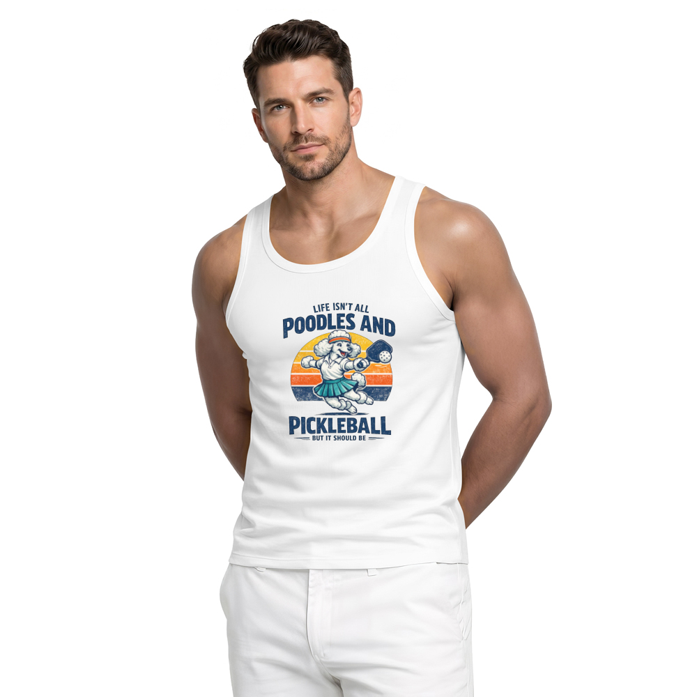 Vintage Poodle Pickleball Tanktop Teamwork Retro Graphic Playful Gifts for Men Women Boy Kids Tanktop - Unisex