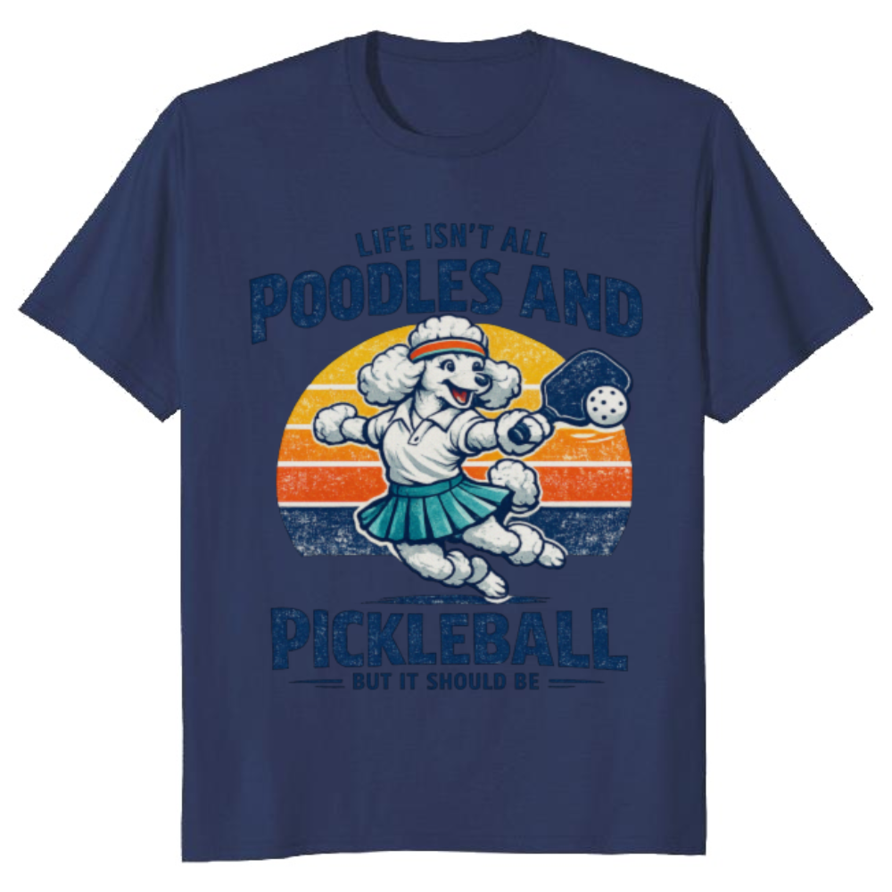 Vintage Poodle Pickleball Team T-Shirt Retro Court Humor Stylish Gifts for Men Women Boy Kids T-Shirt