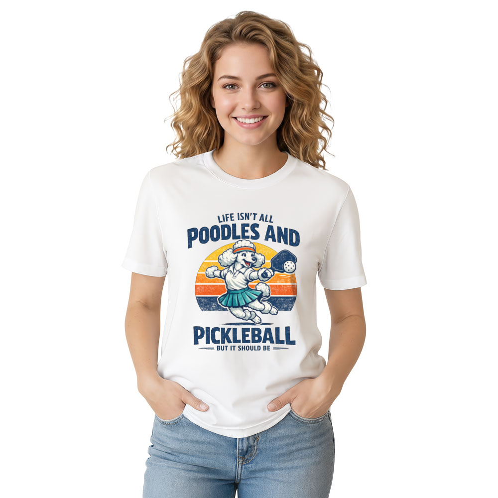 Vintage Poodle Pickleball Team T-Shirt Retro Court Humor Stylish Gifts for Men Women Boy Kids T-Shirt