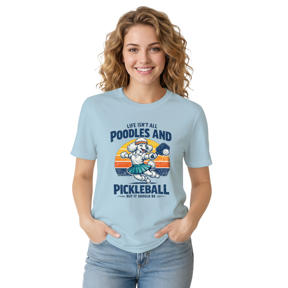 Vintage Poodle Pickleball Team T-Shirt Retro Court Humor Stylish Gifts for Men Women Boy Kids T-Shirt