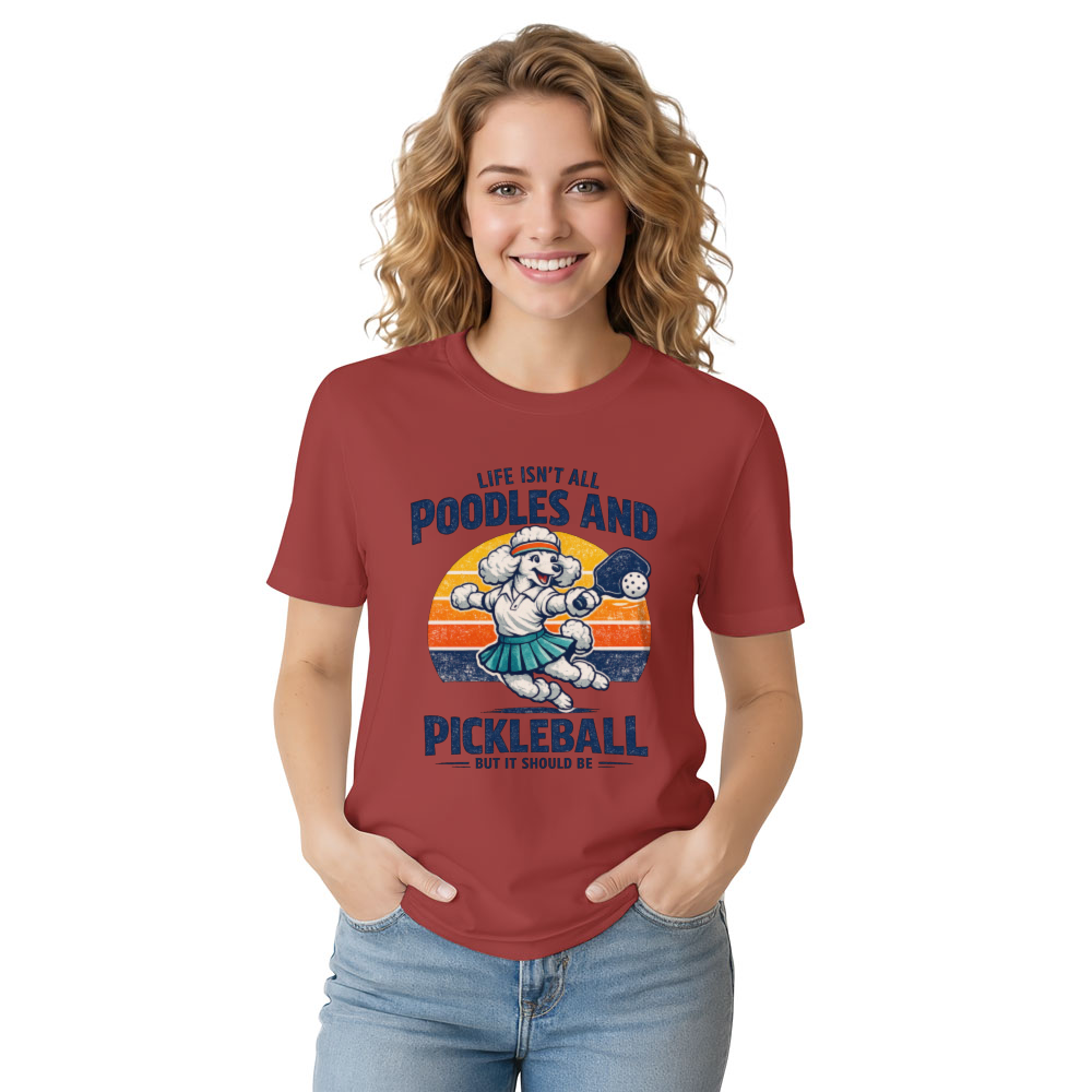 Vintage Poodle Pickleball Team T-Shirt Retro Court Humor Stylish Gifts for Men Women Boy Kids T-Shirt