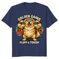 Golden Retriever Gym T-Shirt Vintage Retro Sunset Fluffy Muscle Pup Wholesome Gifts for Men Women Boy Kids T-Shirt
