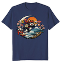 Ukiyo-E Arcade Leaping Otaku Cat Retro Gaming T-Shirt Nostalgic Gifts for Men Women Boy Kids T-Shirt