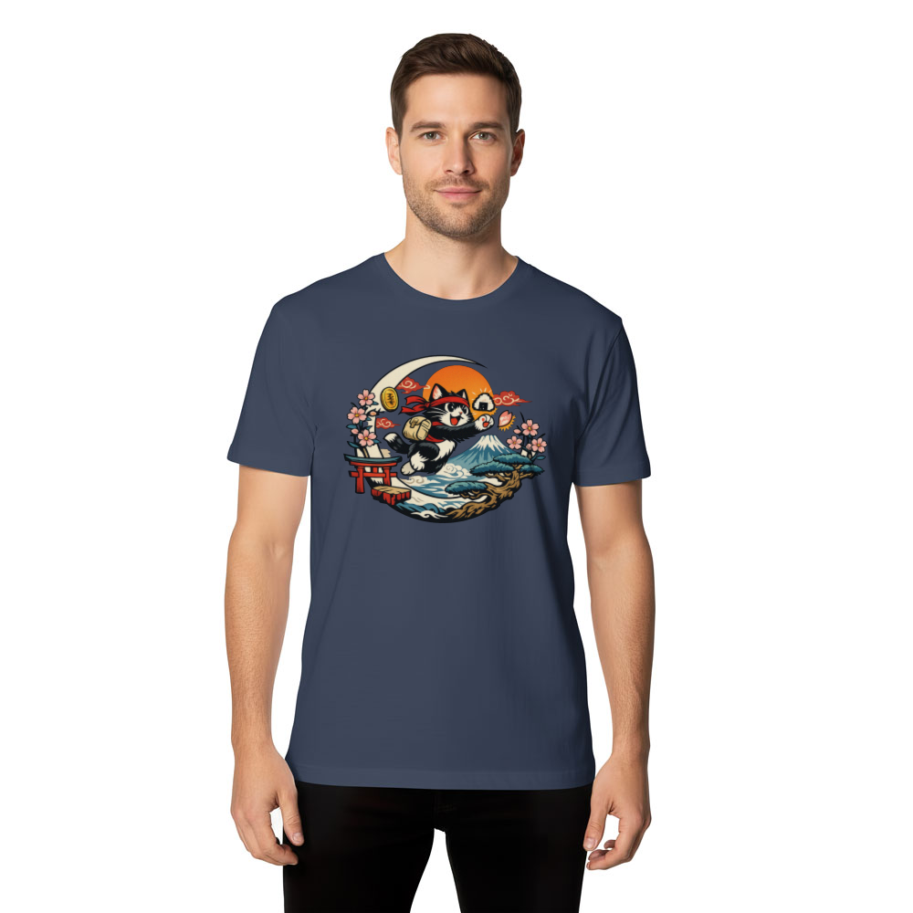 Ukiyo-E Arcade Leaping Otaku Cat Retro Gaming T-Shirt Nostalgic Gifts for Men Women Boy Kids T-Shirt
