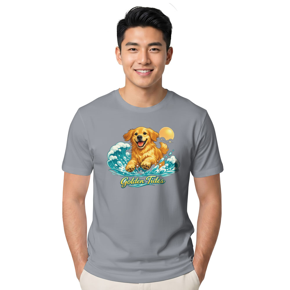 Golden Retriever Splash Vector Beach Graphic Lovely Gifts for Men Women Boy Kids T-Shirt