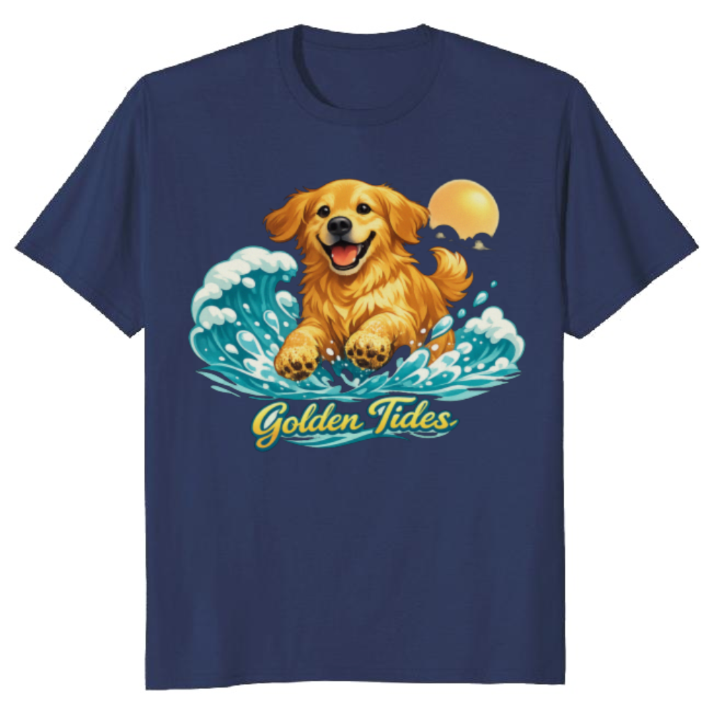 Golden Retriever Splash Vector Beach Graphic Lovely Gifts for Men Women Boy Kids T-Shirt