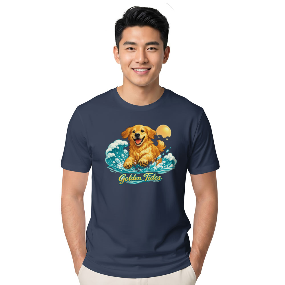 Golden Retriever Splash Vector Beach Graphic Lovely Gifts for Men Women Boy Kids T-Shirt