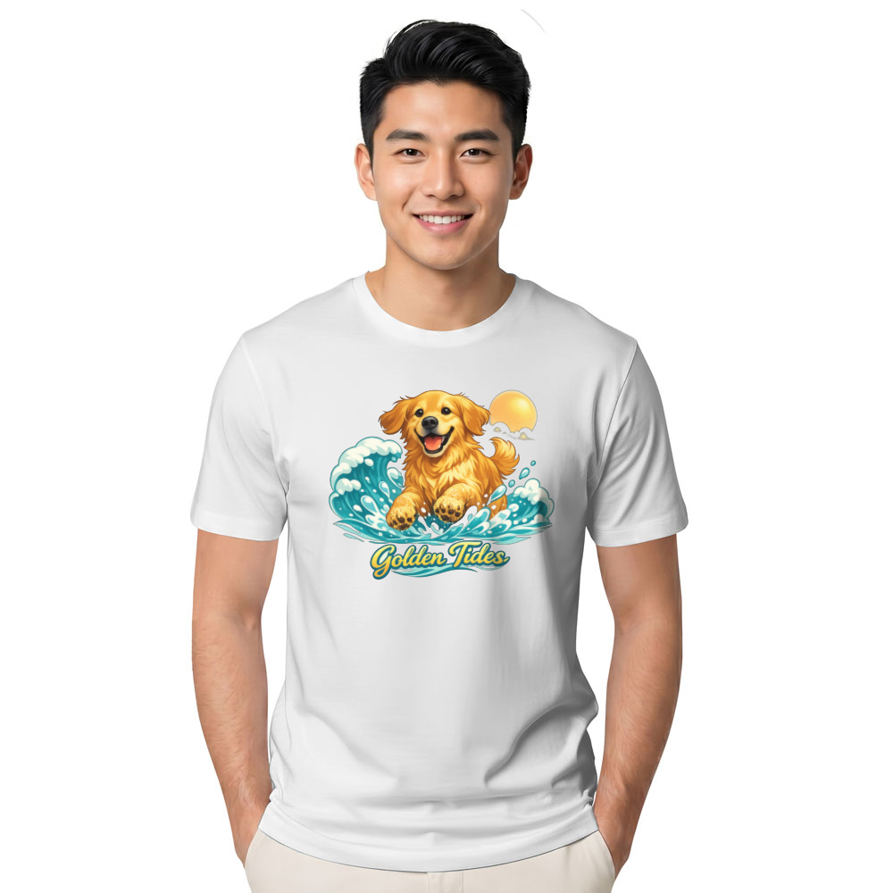 Golden Retriever Splash Vector Beach Graphic Lovely Gifts for Men Women Boy Kids T-Shirt