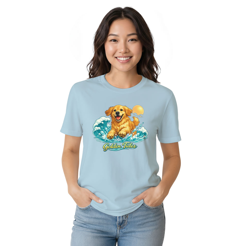 Golden Retriever Splash Vector Beach Graphic Lovely Gifts for Men Women Boy Kids T-Shirt