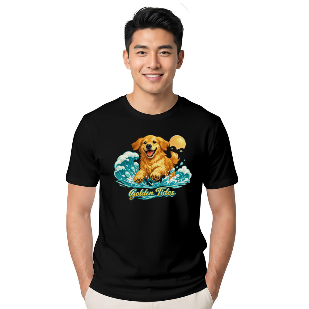 Golden Retriever Splash Vector Beach Graphic Lovely Gifts for Men Women Boy Kids T-Shirt