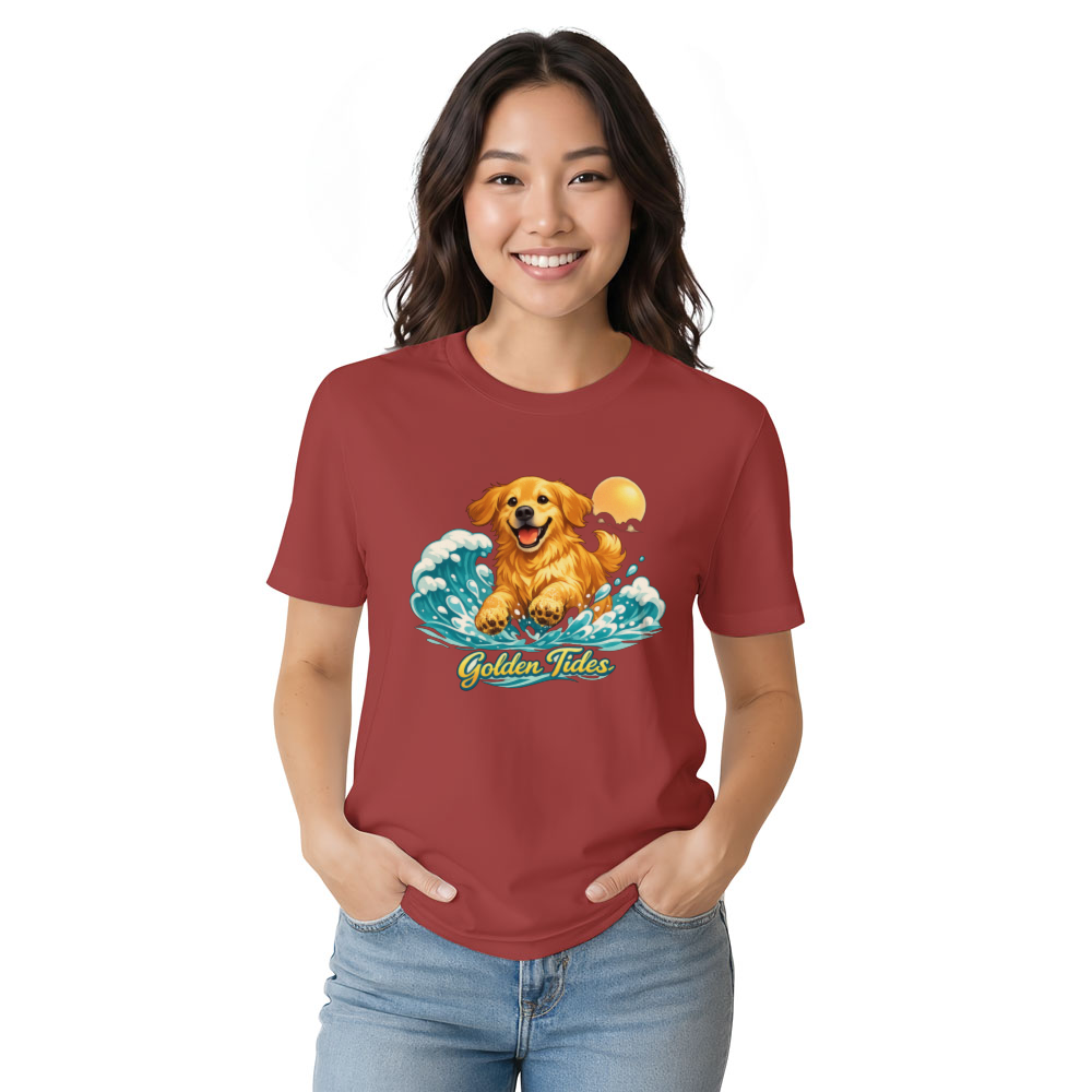 Golden Retriever Splash Vector Beach Graphic Lovely Gifts for Men Women Boy Kids T-Shirt