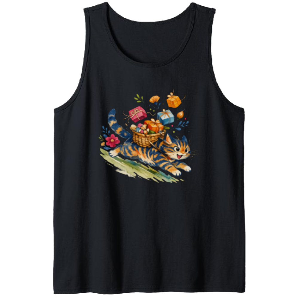 Watercolor Tabby Cat Tanktop Surreal Folk Art Boho Whimsical Gifts For Men Women Boy Kids Tanktop
