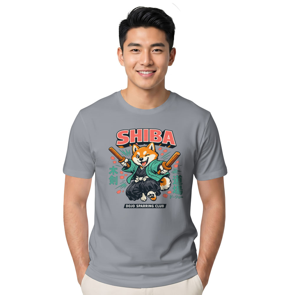 Shiba Samurai T-Shirt Retro Bokken Sparring Design Playful Gifts for Men Women Boy Kids T-Shirt