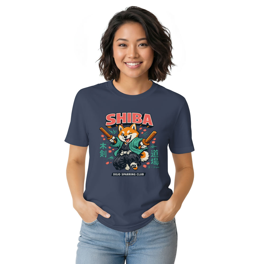 Shiba Samurai T-Shirt Retro Bokken Sparring Design Playful Gifts for Men Women Boy Kids T-Shirt