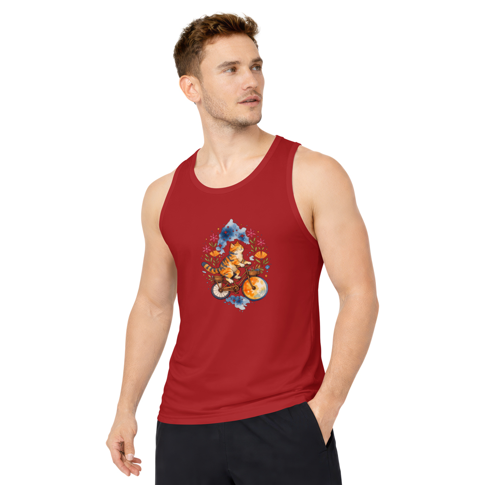 Watercolor Tabby Cat Moon Rider Tanktop Boho Celestial Tee Whimsical Gifts for Men Women Boy Kids Tanktop - Unisex
