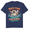 Retro Chaotic Cat Splash Graphic Bath Time Escape Funny Gifts for Men Women Boy Kids T-Shirt