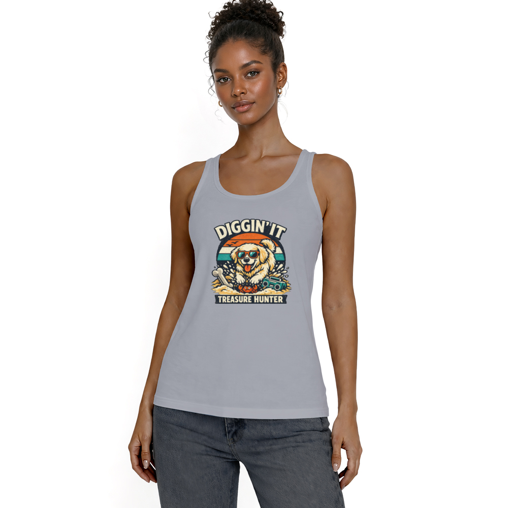 Diggin' It Retro Golden Retriever Treasure Hunter Tanktop Chill Gifts For Men Women Boy Kids Tanktop