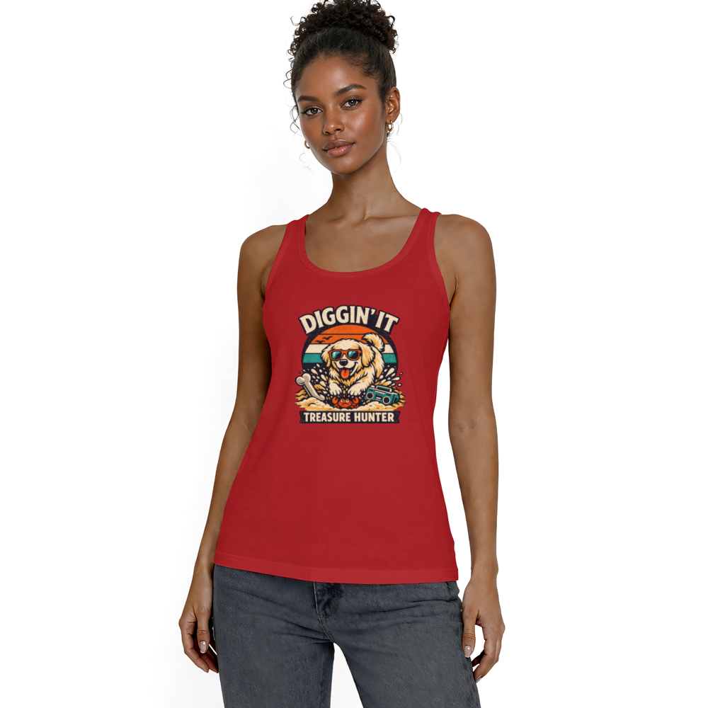 Diggin' It Retro Golden Retriever Treasure Hunter Tanktop Chill Gifts For Men Women Boy Kids Tanktop