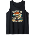 Diggin' It Retro Golden Retriever Treasure Hunter Tanktop Chill Gifts For Men Women Boy Kids Tanktop