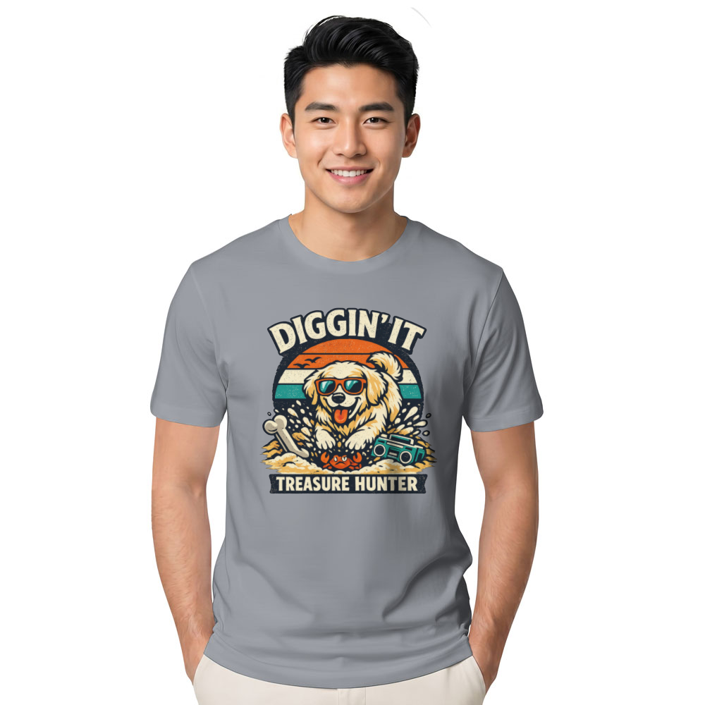 Retro Golden Retriever Treasure Hunter T-Shirt Chill Gifts for Men Women Boy Kids T-Shirt