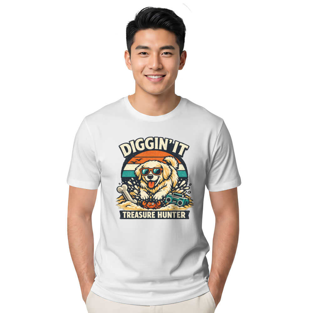Retro Golden Retriever Treasure Hunter T-Shirt Chill Gifts for Men Women Boy Kids T-Shirt