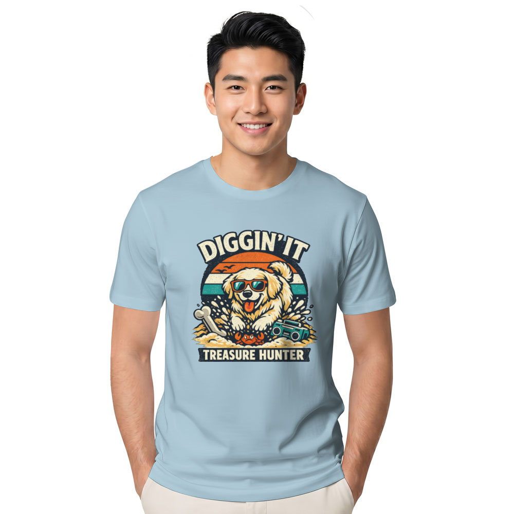 Retro Golden Retriever Treasure Hunter T-Shirt Chill Gifts for Men Women Boy Kids T-Shirt